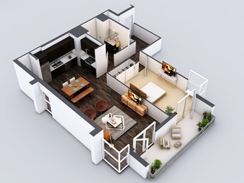 A7 Floorplan at 5550 Hollywood, Los Angeles, CA